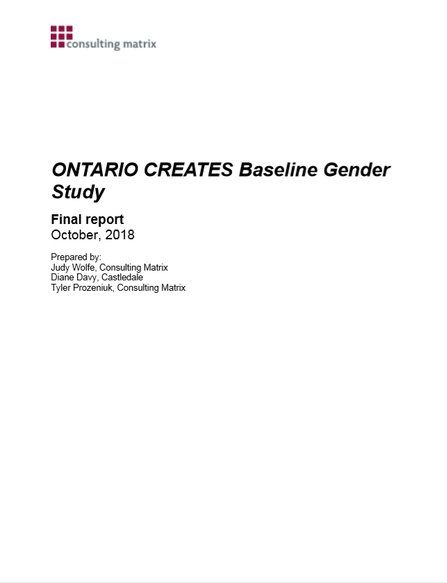 Ontario Creates Baseline Gender Study
