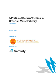 Women in Music: A Profile of Women Working in Ontario’s Music Industry