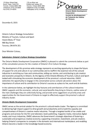 Submission in Response to the Ontario Culture Strategy consultation