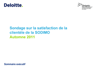 Sondage sur la satisfaction de la clientèle de la SODIMO