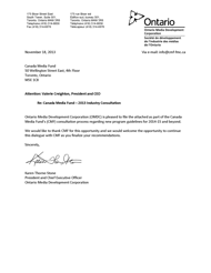 Commentaires de la SODIMO en réponse au processus de consultation du Fonds des médias du Canada concernant les nouvelles lignes directrices de leurs programmes
