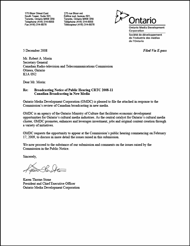 Submission in Response to Broadcasting Notice of Public Hearing CRTC 2008-11
