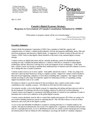 Consultation relative à la stratégie sur l’économie numérique du Canada