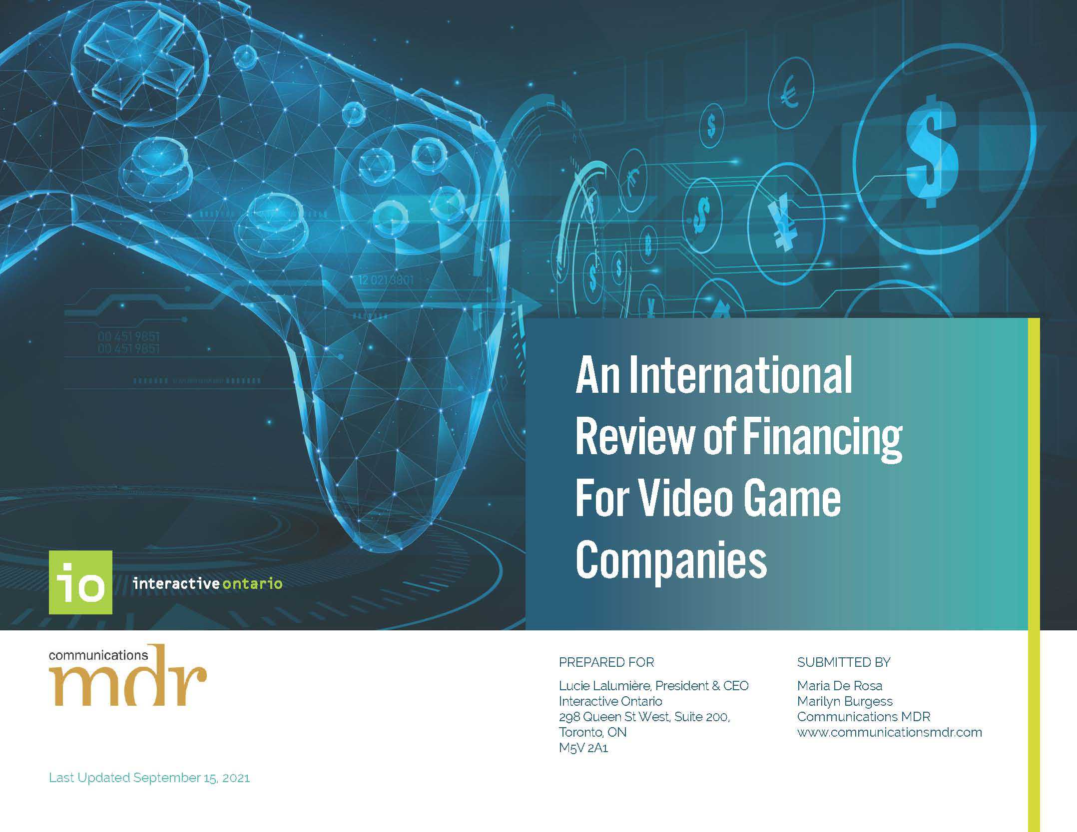 An International Review of Financing For Video Game Companies