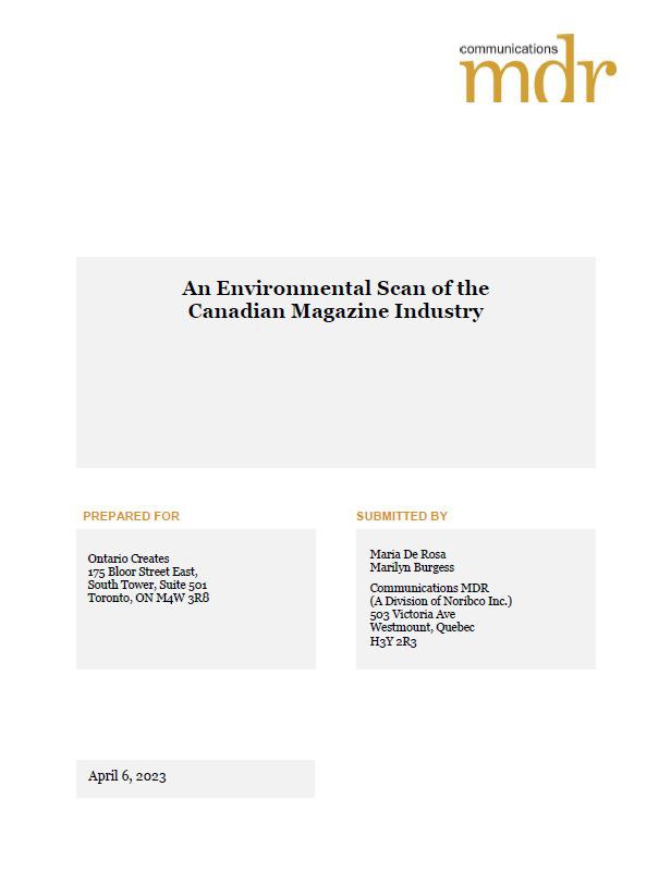 An Environmental Scan of the Canadian Magazine Industry