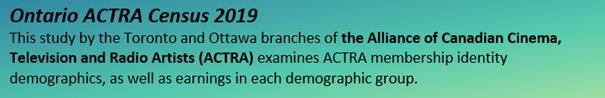 Ontario ACTRA Census Report 012519